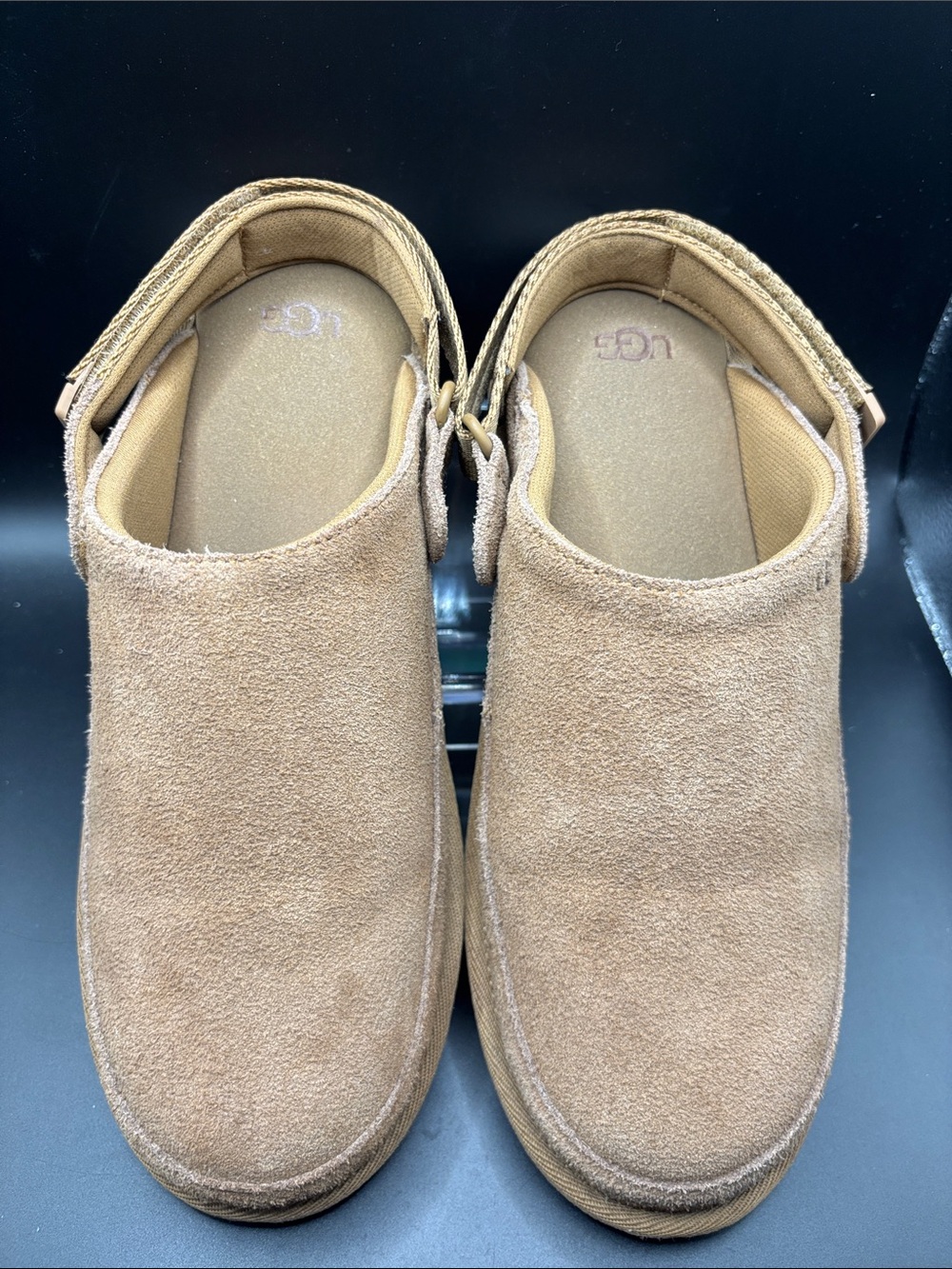 UGG Chestnut Suede Backstrap Clog Mules